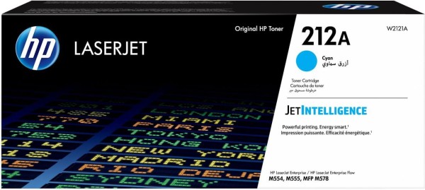 Картридж HP 212A (W2121A) оригинальный для принтера HP CLJ Enterprise M554/ M555/ M578, голубой, 4500 страниц