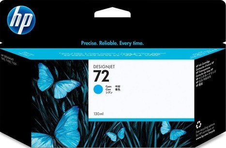 Картридж HP №72 (C9371A) оригинальный для принтера HP DesignJet T610/ T620/ T770/ T790/ T795/ T1100/ T1120/ T1200/ T1300/ T2300, голубой 130ml