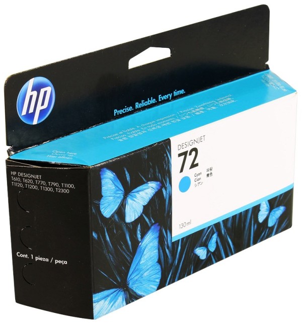 Картридж HP №72 (C9371A) Cyan оригинальный для HP DesignJet T610/ T620/ T770/ T790/ T795/ T1100/ T1120/ T1200/ T1300/ T2300, голубой 130ml