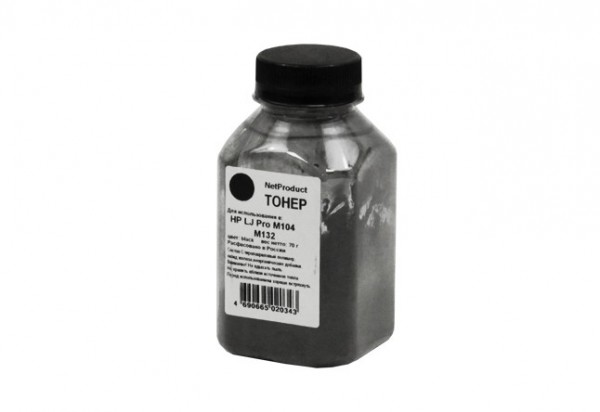 Тонер NetProduct для HP LJ Pro M104/ M132, Bk, 70 г, банка