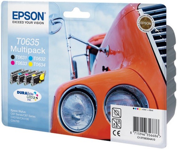 C13T06354A10 Набор Картриджей Epson для St C67/87 (черный, пурпурный, синий, желтый) (cons ink)