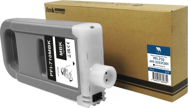 Картридж NV Print PFI-710MBK (NV-2353C001) Matte Black для Canon ImagePROGRAF TX-2000/ TX-3000/ TX-4000, матовый чёрный, 700 мл