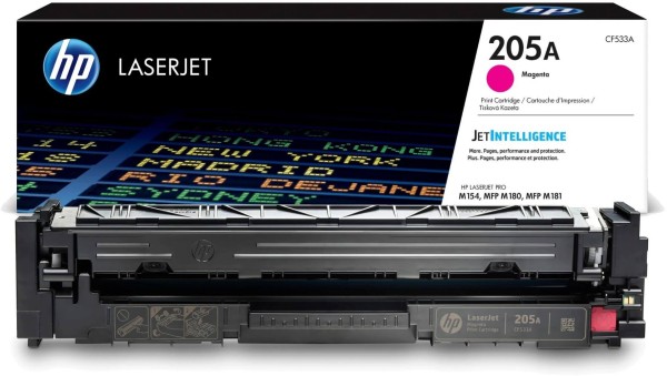 Картридж HP CF533A (205A) Magenta оригинальный для HP Color LaserJet Pro M154/ M180/ M181, пурпурный, 900 страниц