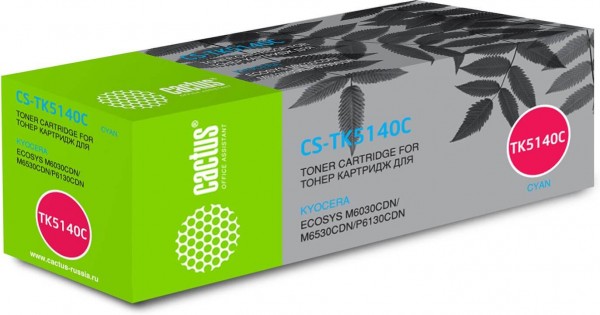 Картридж Cactus TK-5140C (CS-TK5140C) для принтеров Kyocera Ecosys M6030cdn/ M6530cdn/ P6130cdn голубой 5000 страниц