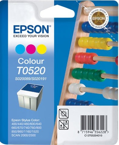 C13T05204010 (T0520) Картридж Epson для Stylus Color 4хх/6хх/740/760/860/1160, цветной, (cons ink)