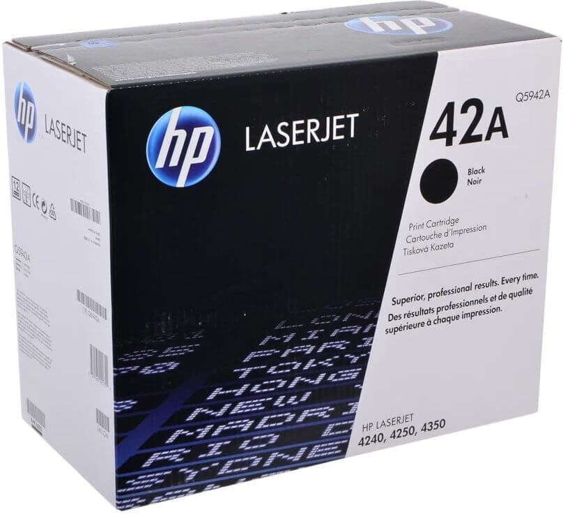 Картридж HP Q5942A (42A) оригинальный для принтера HP LaserJet 4240/ 4240n/ 4250/ 4250n/ 4250tn/ 4250dtn/ 4250dtnsl/ 4350/ 4350n/ 4350tn/ 4350dtn/ 4350dtns black, 10000 страниц