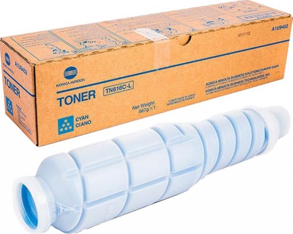 Картридж Konica-Minolta TN-616C-L (A1U9452) оригинальный для принтера Konica-Minolta bizhub PRO C6000L, cyan, 27900 стр.