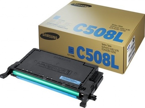 Картридж Samsung CLT-C508L (SU058A) оригинальный для принтера Samsung CLP-620/ CLP-670, CLX-6220/ CLX-6250, голубой, (4000 стр.)