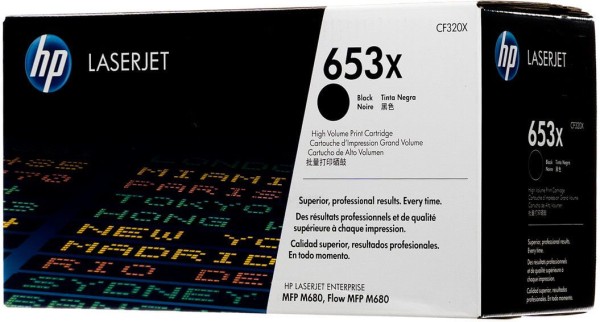 Картридж HP CF320X (653X) оригинальный для принтера HP Color LaserJet Enterprise M680dn/ M680f/ M680z Black, 21000 страниц