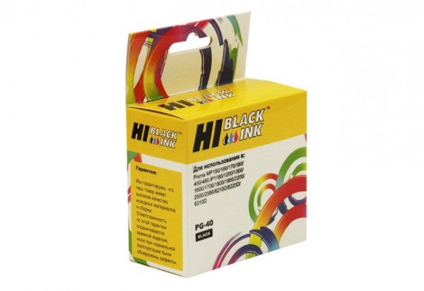 Картридж Hi-Black (HB-PG-40) для Canon PIXMA MP150/ 170/ 450/ iP1200/ 1600/ 2200, Black, new