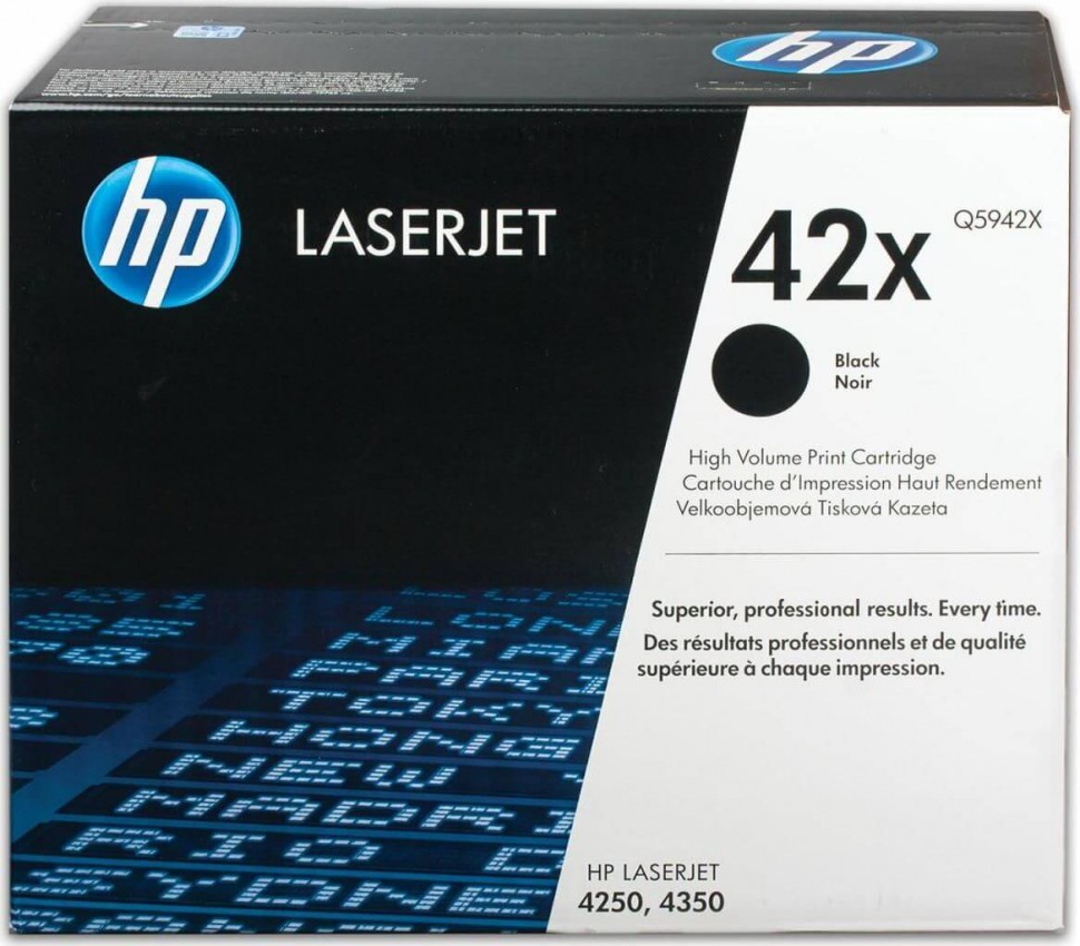 Q5942X (42X) оригинальный картридж HP для принтера HP LaserJet 4240/ 4240n/ 4250/ 4250n/ 4250tn/ 4250dtn/ 4250dtnsl/ 4350/ 4350n/ 4350tn/ 4350dtn/ 4350dtns black, 20000 страниц
