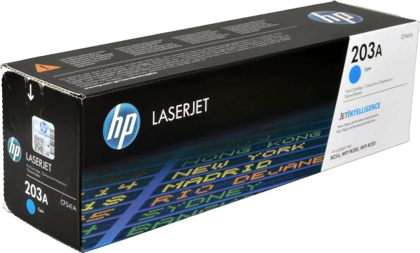 Картридж HP CF541A (203A) Cyan оригинальный для HP Color LaserJet Pro M254/ M280/ M281, голубой, 1300 страниц