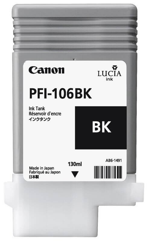 Картридж оригинальный Canon PFI-106BK 6621B001 для принтера Canon iPF6300S/ 6400/ 6450, черный, 130 мл