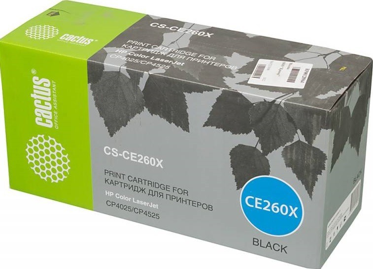 Картридж Cactus CE260X (CS-CE260X) для принтеров HP LaserJet CP4525 черный 17000 страниц