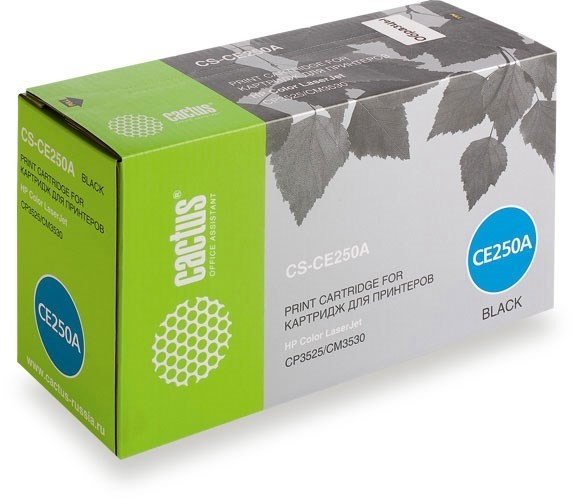 Картридж лазерный Cactus CS-CE250A (HP 504A) для принтеров HP Color LaserJet CM3530/ CM3530fs MFP/ CP3520/ CP3525/ CP3525dn/ CP3525x черный 5000 стр.