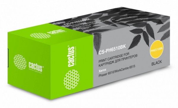 Картридж лазерный Cactus 106R03484 CS-PH6510BK черный (2500стр.) для Xerox Phaser 6510DN/WC 6515DN