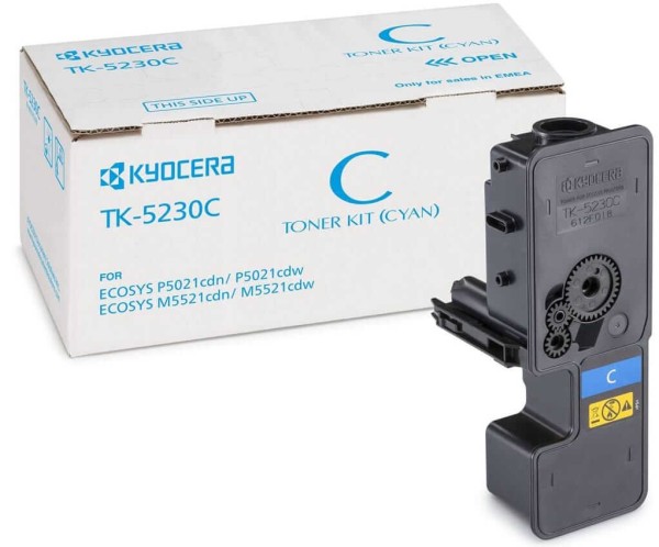 Картридж Kyocera TK-5230C (1T02R9CNL0) оригинальный для принтера Kyocera EcoSys P5021cdn/ P5021cdw, M5521cdn/ M5521cdw, cyan, 2200 стр.