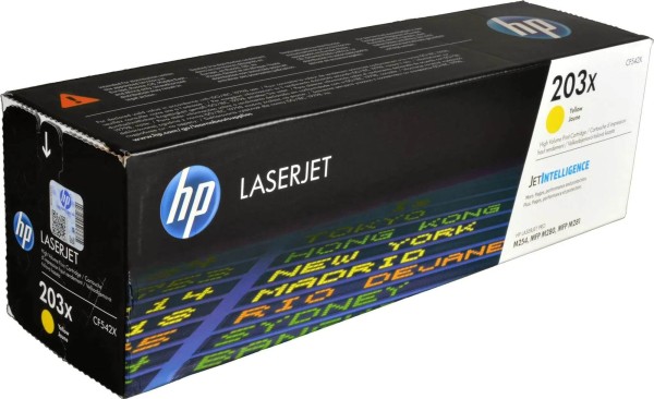 Картридж HP CF542A (203A) Yellow оригинальный для HP Color LaserJet Pro M254/ M280/ M281, жёлтый, 1300 страниц