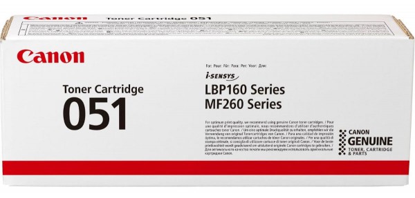 Картридж Canon 051 (2168C002) оригинальный для Canon i-SENSYS LBP162dw/ MF260, black, 1700 страниц