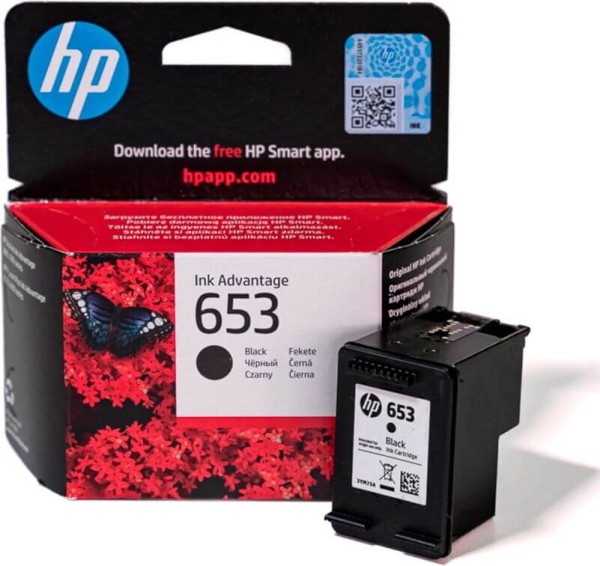 Картридж HP №653 (3YM75AE) Black оригинальный для HP DeskJet Plus Ink Advantage 6475/ 6075, чёрный, 360 стр.