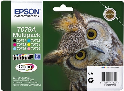 C13T079A4A10 Набор Картриджей Epson для P50/PX660 (черный, пурпурный, голуб, желтый, светло-пурпур, светло-голуб) (cons ink)