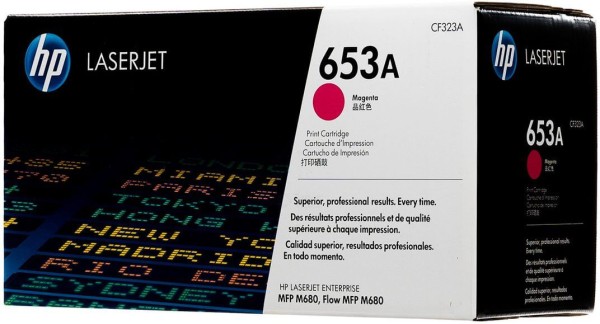 Картридж HP CF323A (653A) оригинальный для принтера HP Color LaserJet Enterprise M651/ M680dn/ M680f/ M680z Magenta, 16500 страниц