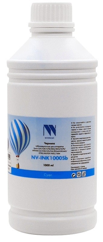 Чернила NV Print INK1000 Cyan Sb сублимационные для принтеров Epson C67/ C78/ C87/ R210/ R270/ R310 (1000ml)