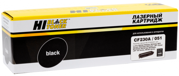 Тонер-картридж Hi-Black (HB-CF230A/ 051) для HP LJ Pro M203/ MFP M227/ LBP162dw/ MF 264dw/ 267dw, Black, 1,6K