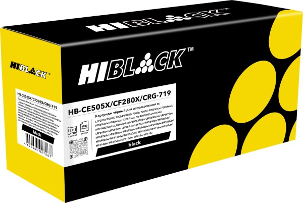 Картридж Hi-Black (HB-CE505X/ CF280X/ Cartridge 719) для HP LJ P2055/ P2050/ M401/ M425/ Can 719, 6,9K