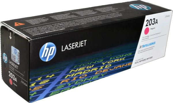 Картридж HP CF543A (203A) Magenta оригинальный для HP Color LaserJet Pro M254/ M280/ M281, пурпурный, 1300 страниц