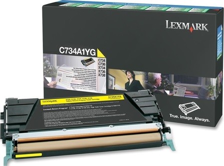 Картридж Lexmark C734A1YG оригинальный для Lexmark C734/ C736/ X734/ X736/ X738, Return Program, yellow, 6000 стр.