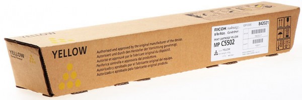 Картридж Ricoh MP C5502E (841756/842021) оригинальный для Ricoh Aficio MP C4502/ C5502, желтый (22 500 стр.)