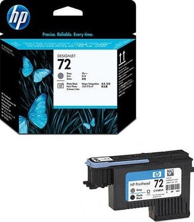 Печатающая головка HP №72 (C9380A) оригинальная для принтера HP DesignJet T610/ T620/ T770/ T790/ T795/ T1100/ T1120/ T1200/ T1300/ T2300, серая/черная