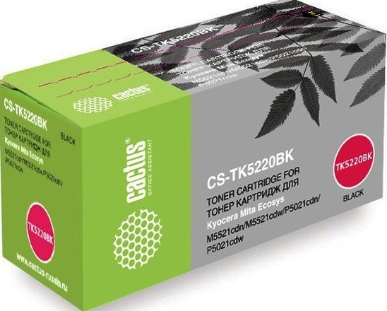 Картридж Cactus TK-5220BK (CS-TK5220BK) для принтеров Kyocera Ecosys M5521cdn/ M5521cdw/ P5021cdn/ P5021cdw черный 1200 страниц