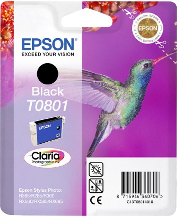 C13T08014011 Картридж Epson T0801 черный, стандартной емкости для P50/PX660 (cons ink)