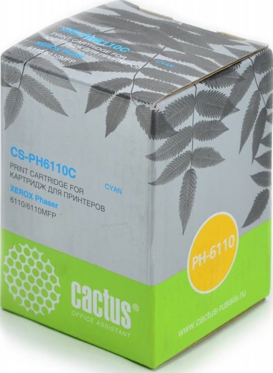 106R01206 Картридж Cactus CS-PH6110C для принтеров Xerox Phaser 6110/6110MFP голубой (1 000 стр.)