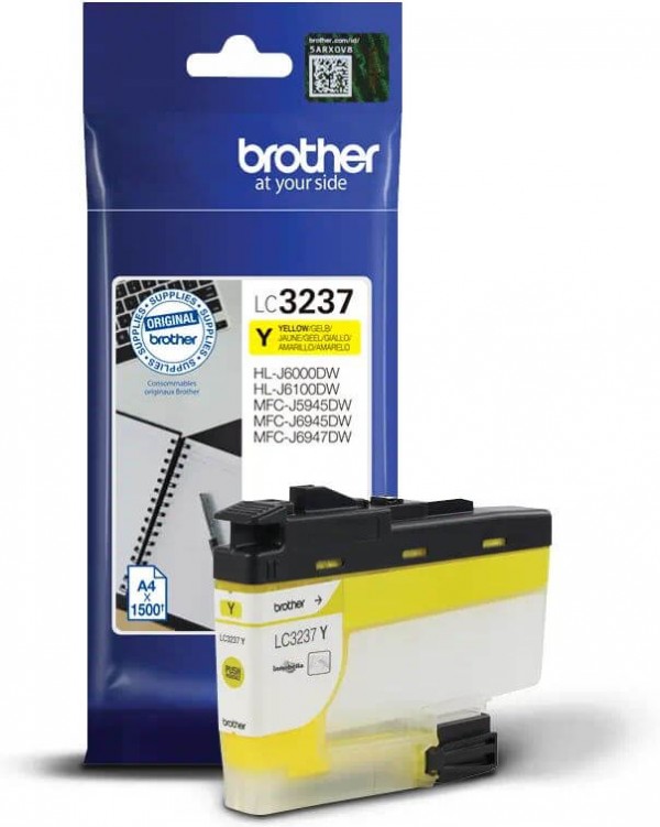 Картридж Brother LC-3237Y (LC3237Y) оригинальный для Brother HL-J6000DW/ MFC-J5945DW/ MFC-J6945DW, жёлтый, 1500 стр.