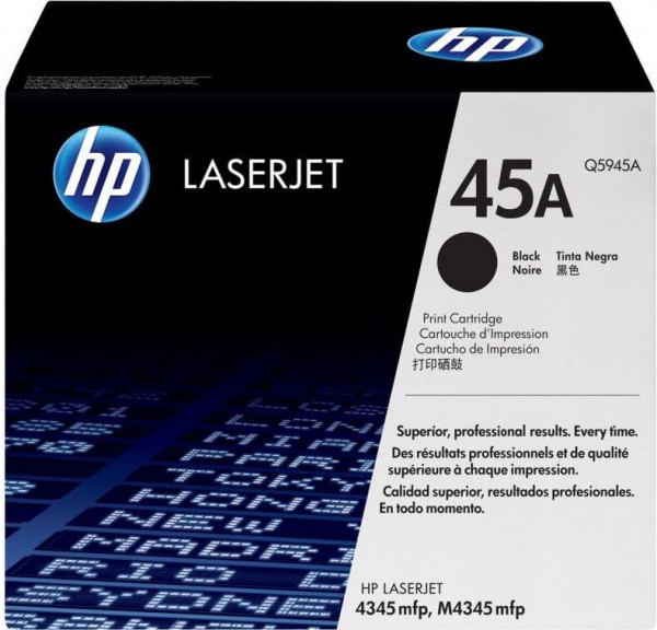 Картридж HP Q5945A (45A) оригинальный для принтера HP LaserJet 4345mfp/ 4345s/ 4345x/ 4345xs/ 4345xm/ 4345dtn/ 4345dtnsl/ 4345dtnxm black, 18000 страниц