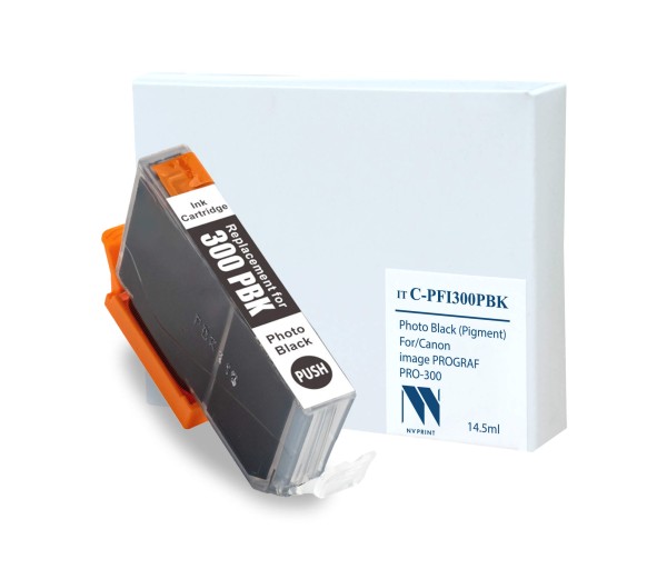 Картридж NV Print C-PFI300PBK совместимый для Canon imagePROGRAF PRO-300, фото-черный