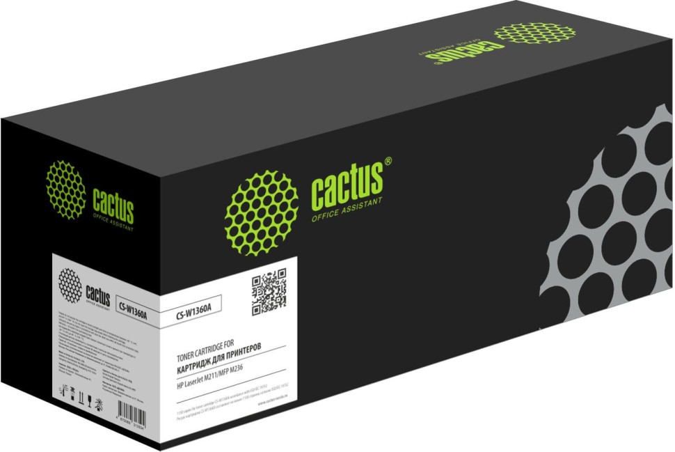 Картридж Cactus W1360A (CS-W1360A) для HP LaserJet M207d/ 207dw/ M211d/ M211dw/ MFP M236sdw, чёрный, 1,15K (с чипом)