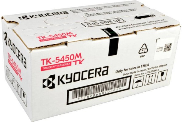 Картридж Kyocera TK-5450M (1T0C0DBNL0) Magenta оригинальный для Kyocera ECOSYS PA2600cx/ PA2600cwx/ MA2600cfx/ MA2600cwfx, пурпурный, 3200 страниц