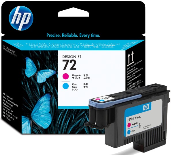 Печатающая головка HP №72 (C9383A) оригинальная для принтера HP DesignJet T610/ T620/ T770/ T790/ T795/ T1100/ T1120/ T1200/ T1300/ T2300, пурпурно/синяя