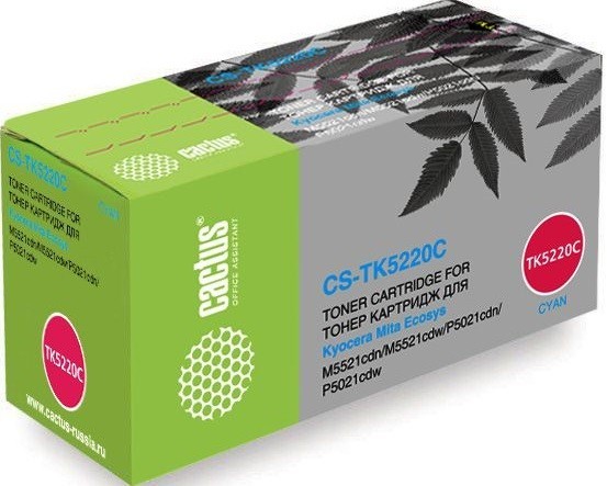 Картридж Cactus TK-5220C (CS-TK5220C) для принтеров Kyocera Ecosys M5521cdn/ M5521cdw/ P5021cdn/ P5021cdw голубой 1200 страниц