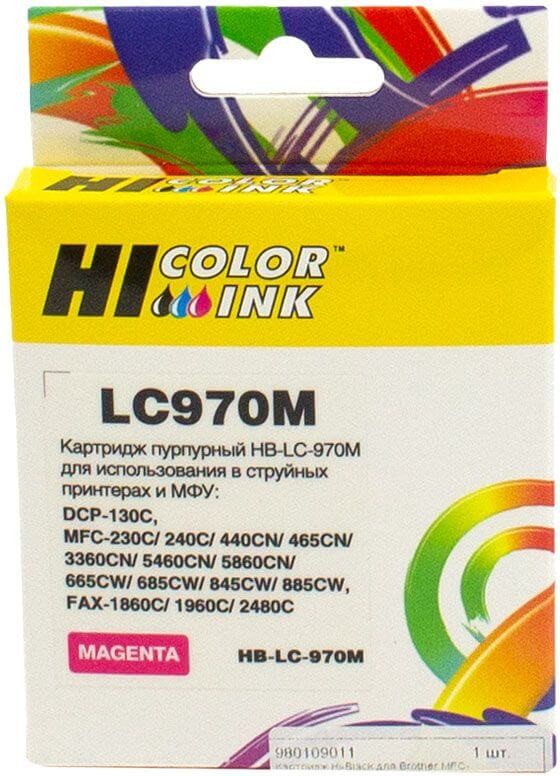 Картридж Hi-Black (HB-LC-970M) для Brother MFC-260c/235c/DCP-150c/135c, Magenta