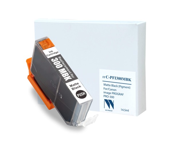 Картридж NV Print C-PFI300MBK совместимый для Canon imagePROGRAF PRO-300, матовый черный
