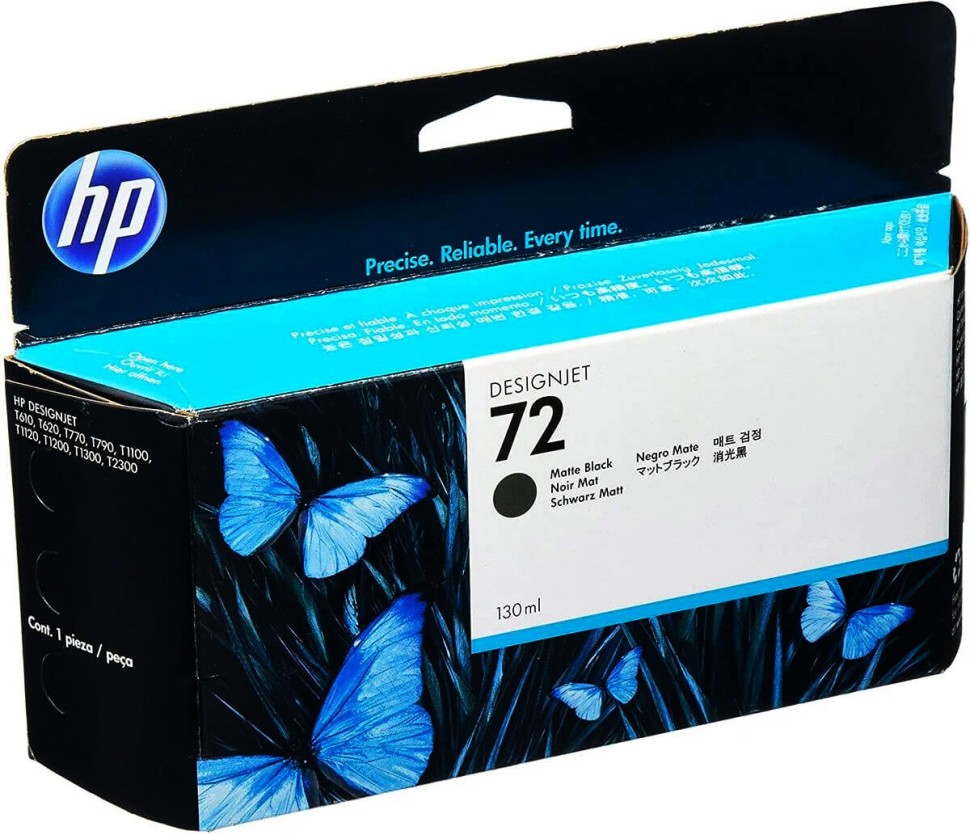 Картридж HP №72 (C9403A) Matte Black оригинальный для HP DesignJet T610/ T620/ T770/ T790/ T795/ T1100/ T1120/ T1200/ T1300/ T2300, матовый-чёрный 130ml
