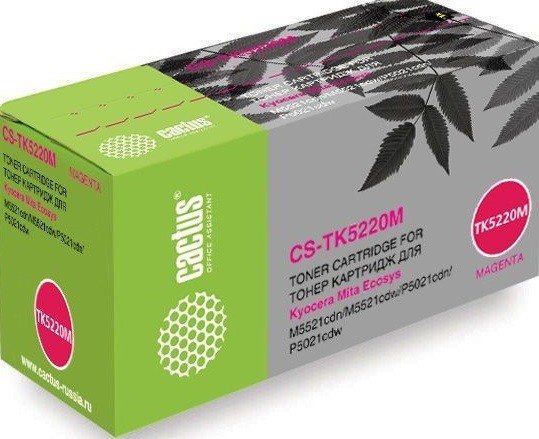 Картридж Cactus TK-5220M (CS-TK5220M) для принтеров Kyocera Ecosys M5521cdn/ M5521cdw/ P5021cdn/ P5021cdw пурпурный 1200 страниц