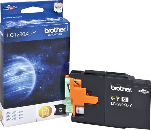 Картридж Brother LC-1280XLY (LC1280XLY) оригинальный для Brother MFC-J6510/ MFC-J6910DW, жёлтый, 1200 стр.