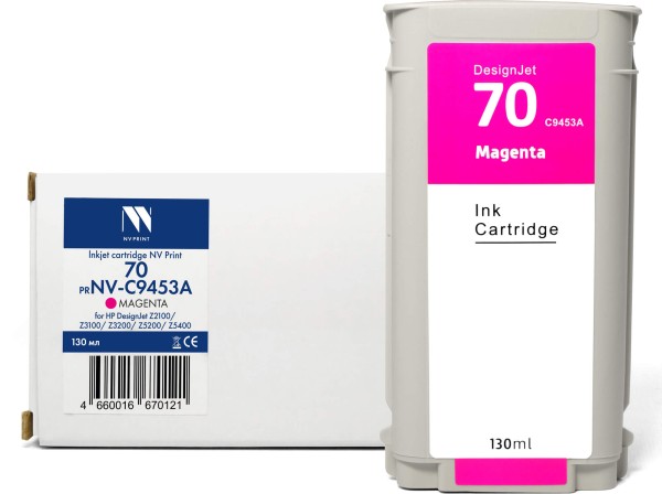 Картридж NV Print №70 (NV-C9453A) Magenta для HP DesignJet Z2100/ Z3100/ Z3200, пурпурный, 130мл