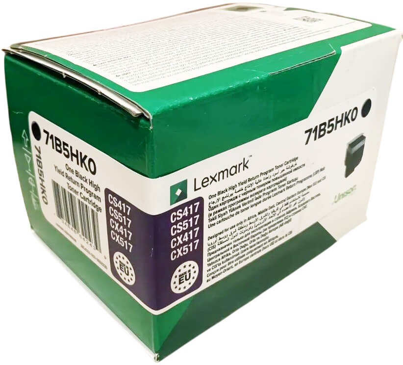 Картридж Lexmark 71B5HK0 Black оригинальный для Lexmark CS417dn/ CS517de/ CX417dn/ CX517de, Return Program, чёрный, увеличенный, 6000 страниц
